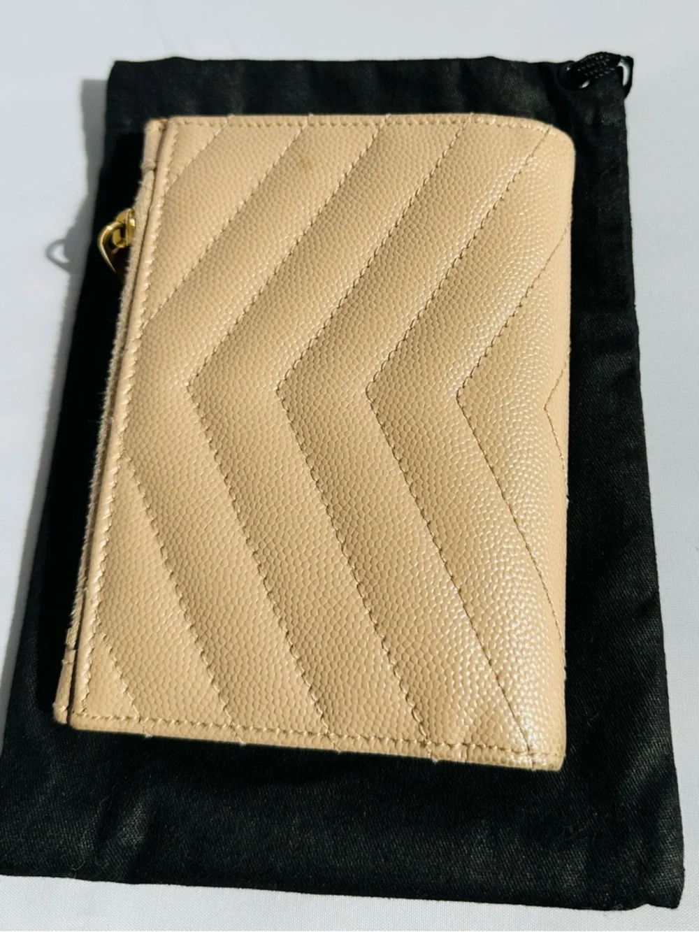 Saint Laurent Beige Compact Wallet - Picture 5 of 6